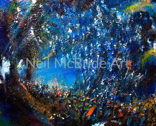 Battle original painting on canvas in a wenge coloured frame Paintings