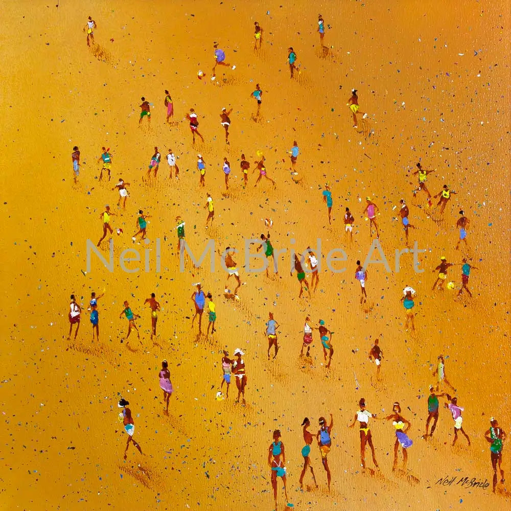 Golden Sands Beach Painting Beautifully Presented In Elegant Black Frame Paintings