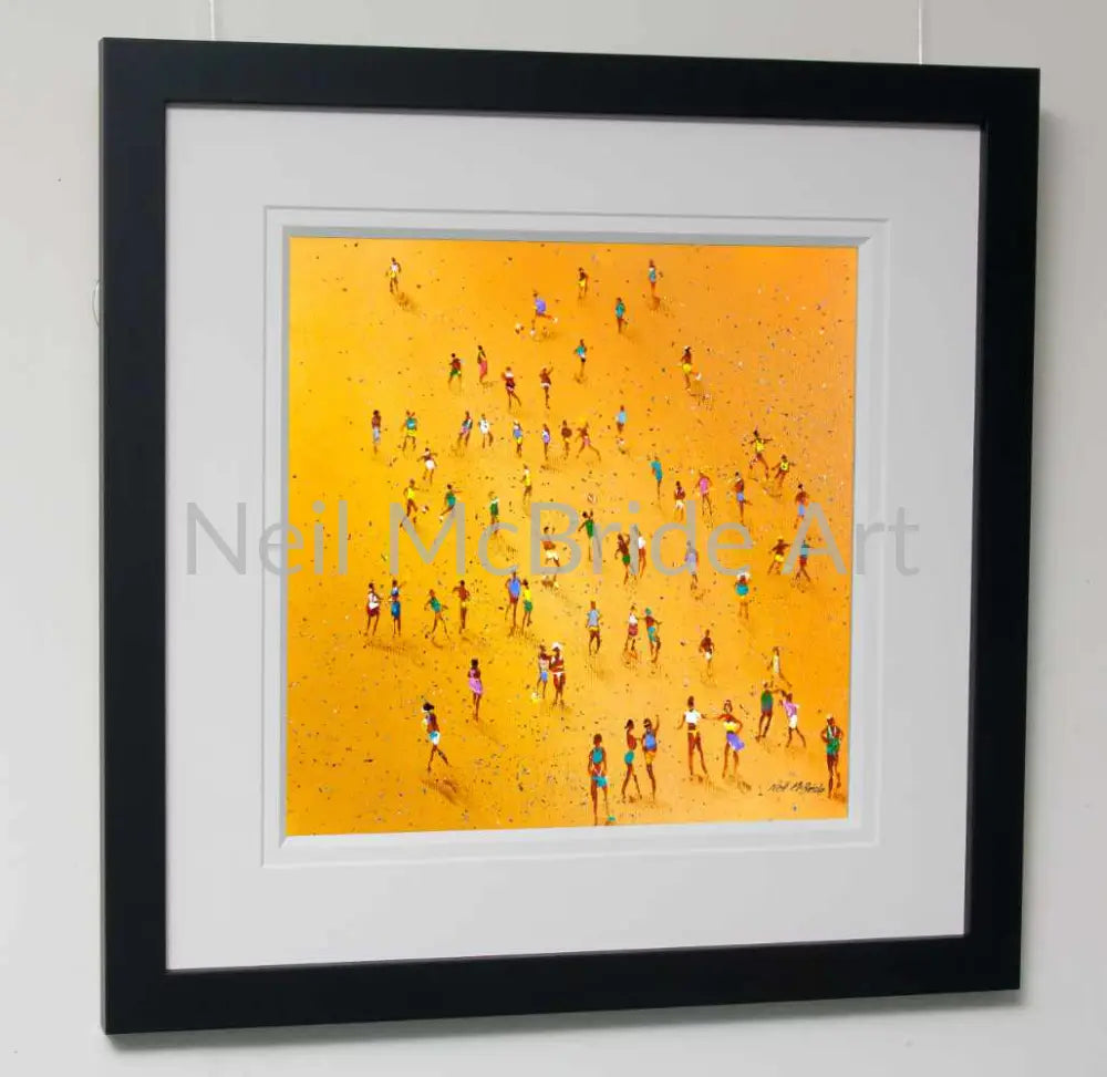 Golden Sands Beach Painting Beautifully Presented In Elegant Black Frame Paintings