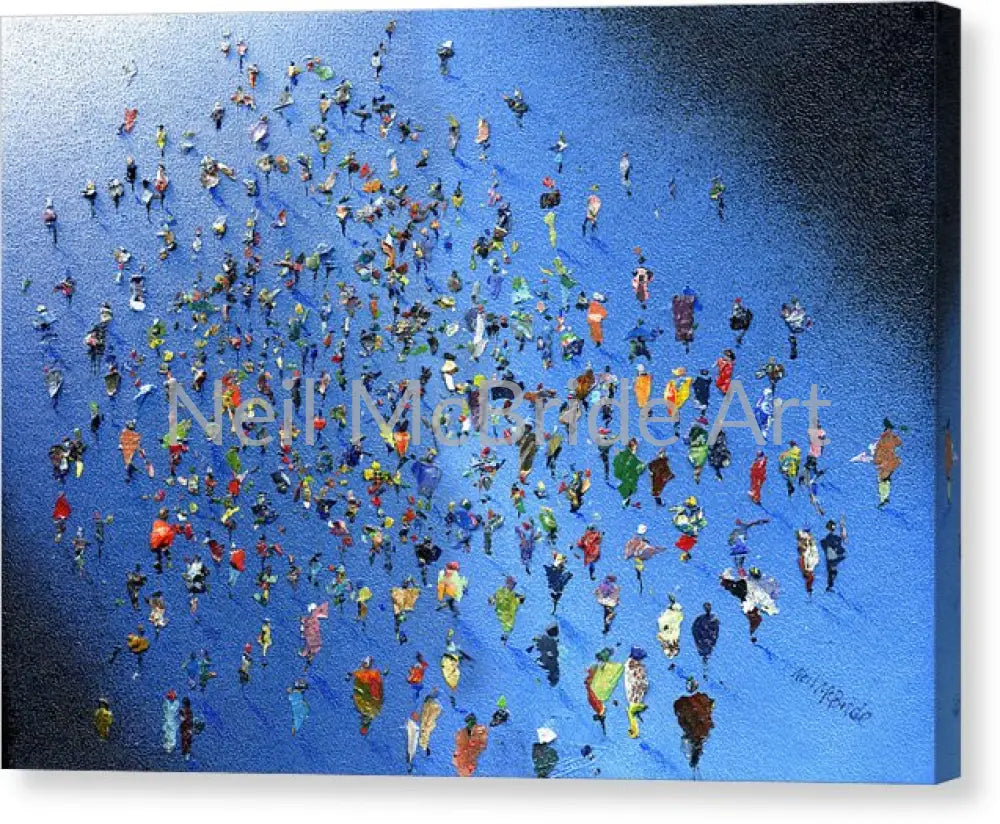 Music festival art like this crowd of music lovers on a Canvas Print - Neil McBride Art
