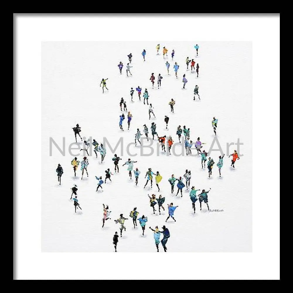 Dance Off - Framed Print 14’’ x 14’’ / Black / White Framed Print