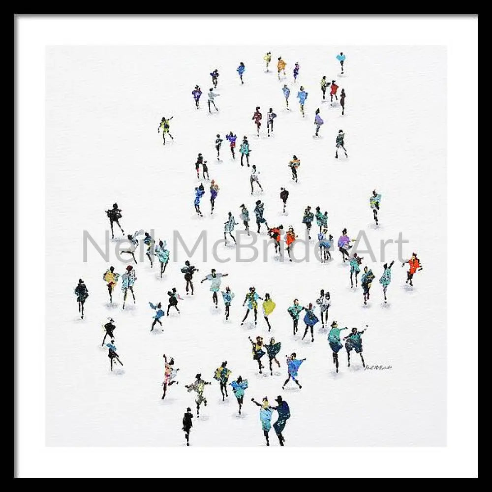 Dance Off - Framed Print 24’’ x 24’’ / Black / White Framed Print
