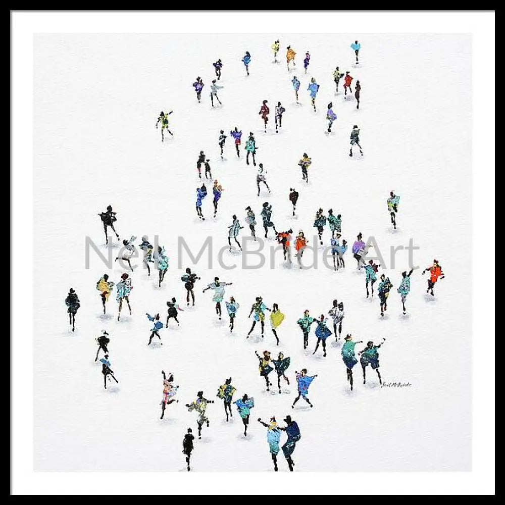 Dance Off - Framed Print 36’’ x 36’’ / Black / White Framed Print