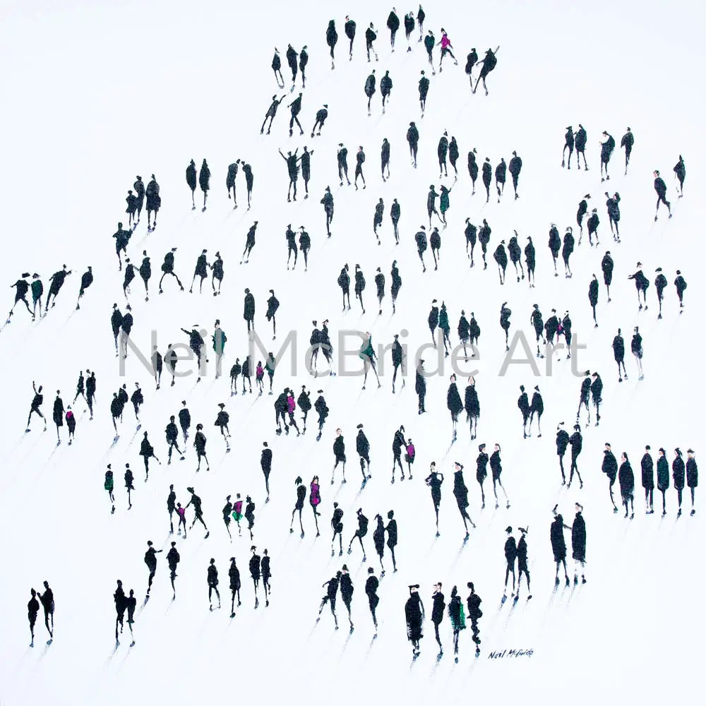 Forming a Queue - Another McBride original crowd painting worth waiting for? - Neil McBride Art