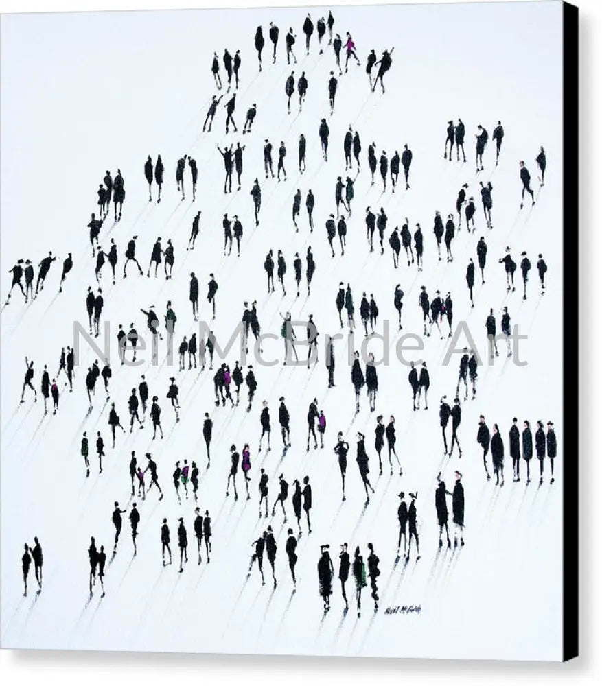 Forming A Queue Canvas Prints 14’’ x 14’’ / Black / Glossy Canvas Print