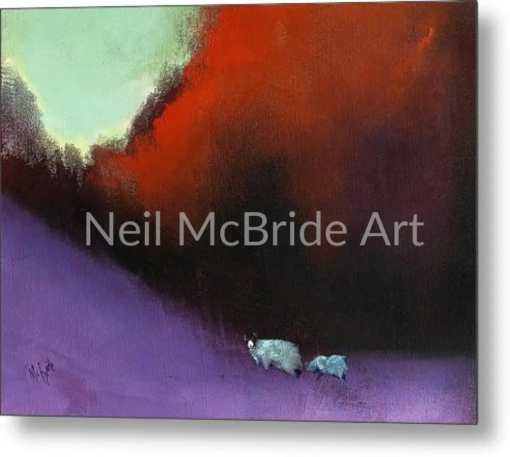 Heathland Sheep Metal Print 8.000’’ x 6.125’’ Metal Print