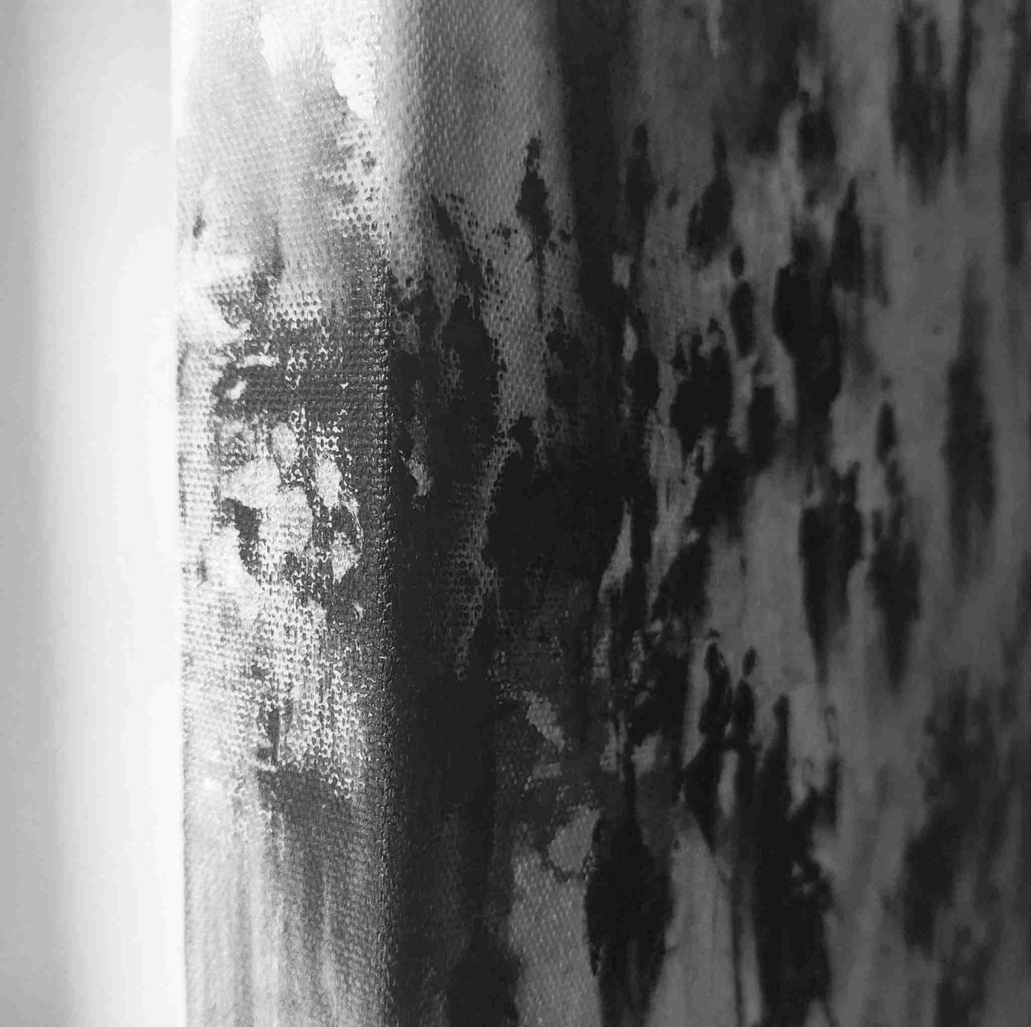 Close up of the edge of the painting showing the painted detail around the edges which gives the impression of added depth. A Neil McBride Art original.
