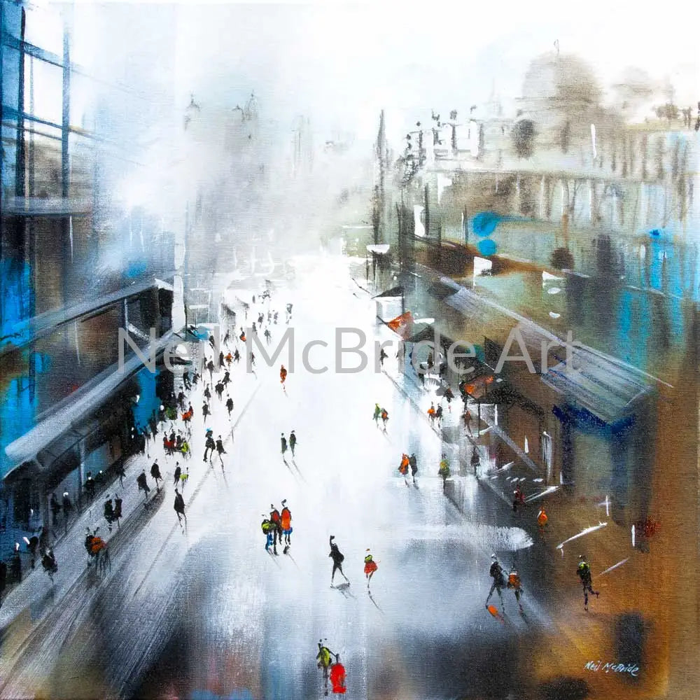 Life in a Northern Town original painting on canvas Paintings