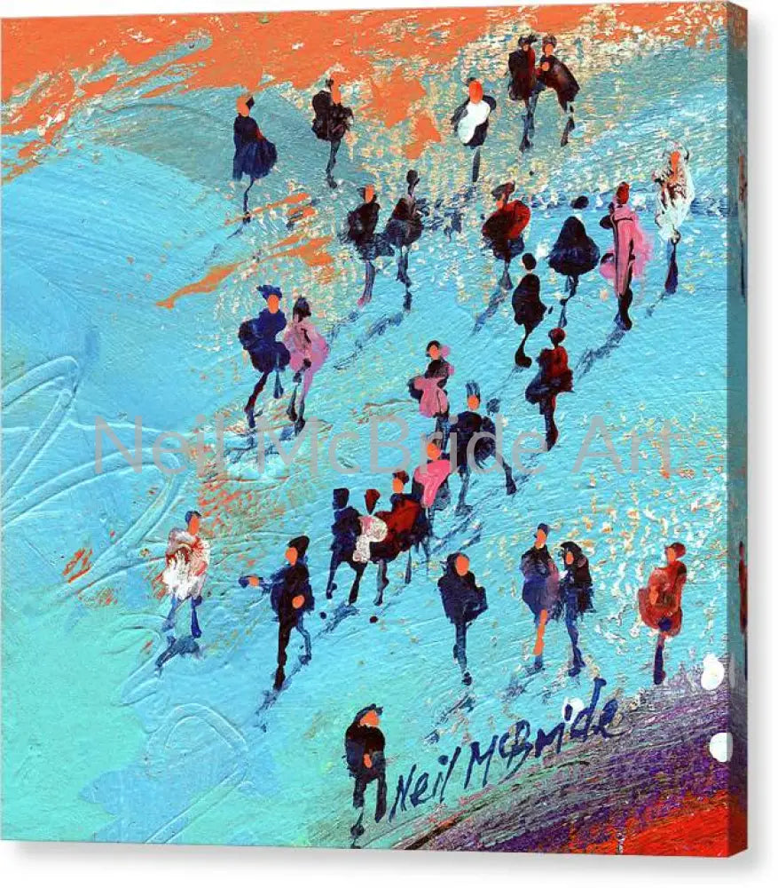 Low Tide Walk Canvas Prints 16’’ x 16’’ / Mirrored / Glossy Canvas Print