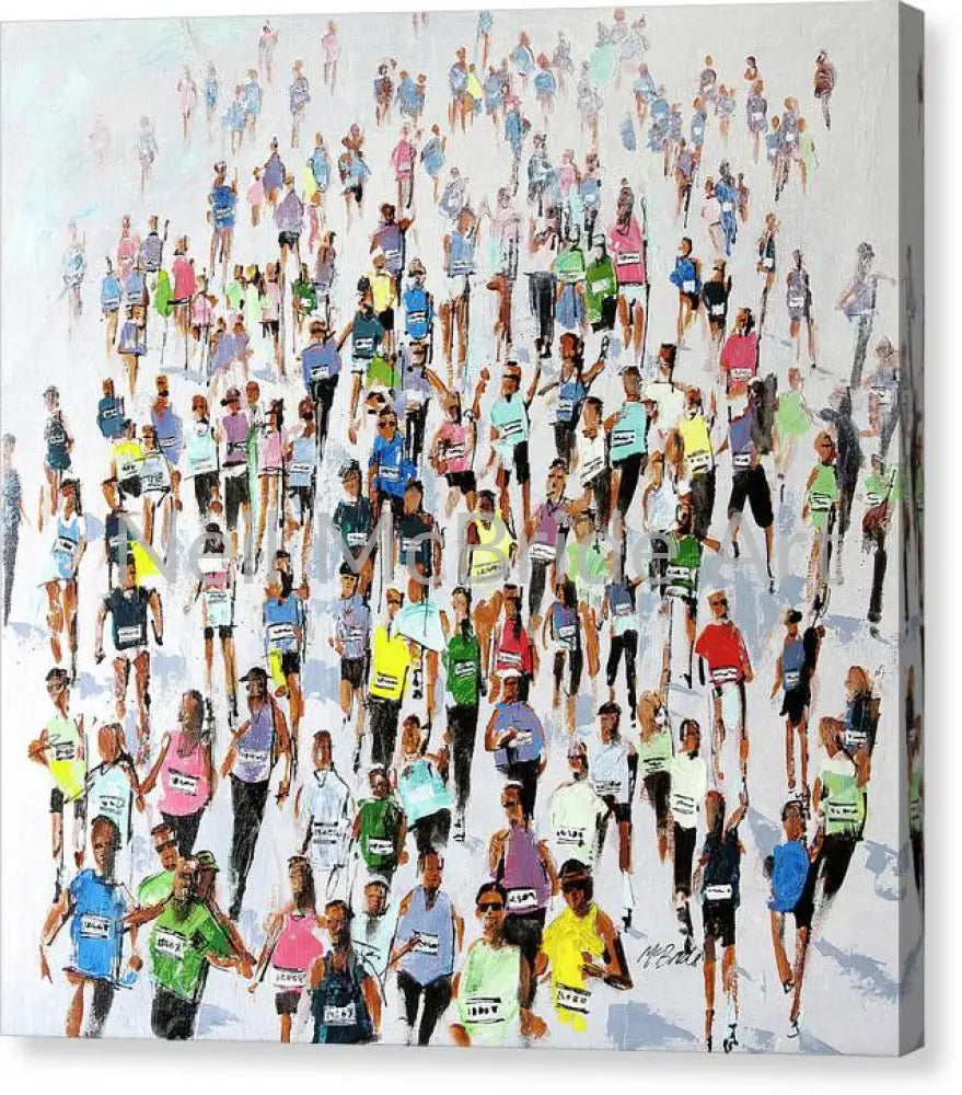 Marathon 2015 Canvas Print 14’’ x 14’’ / Mirrored / Glossy Canvas Print