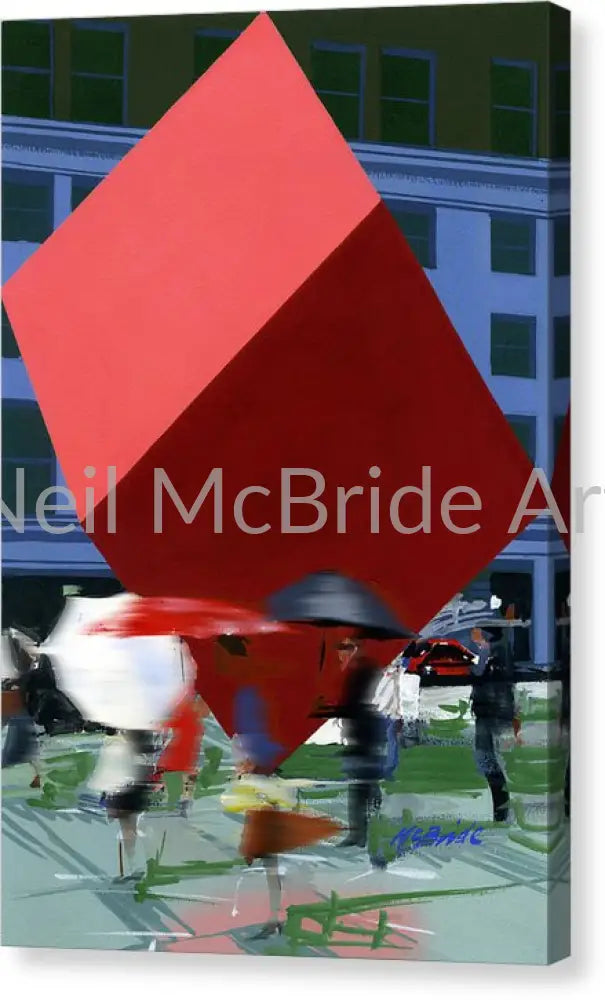 Red Cube Canvas Print 16.000’’ x 24.000’’ / Mirrored / Glossy Canvas Print
