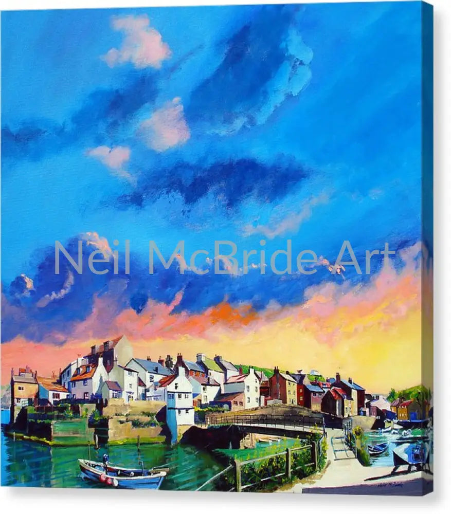 Staithes art on canvas © Neil McBride 2019