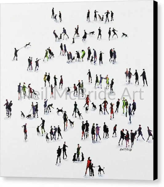 Straining at the Leash Canvas Prints 14’’ x 14’’ / Black / Glossy Canvas Print