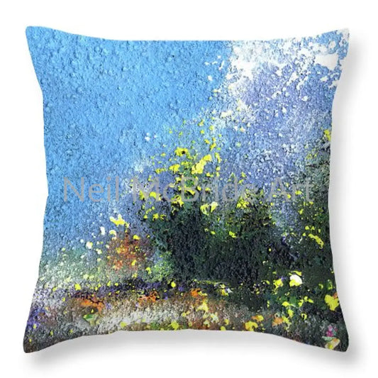 Summer Walk Throw Pillow 14’’ x 14’’ / Yes Throw Pillow