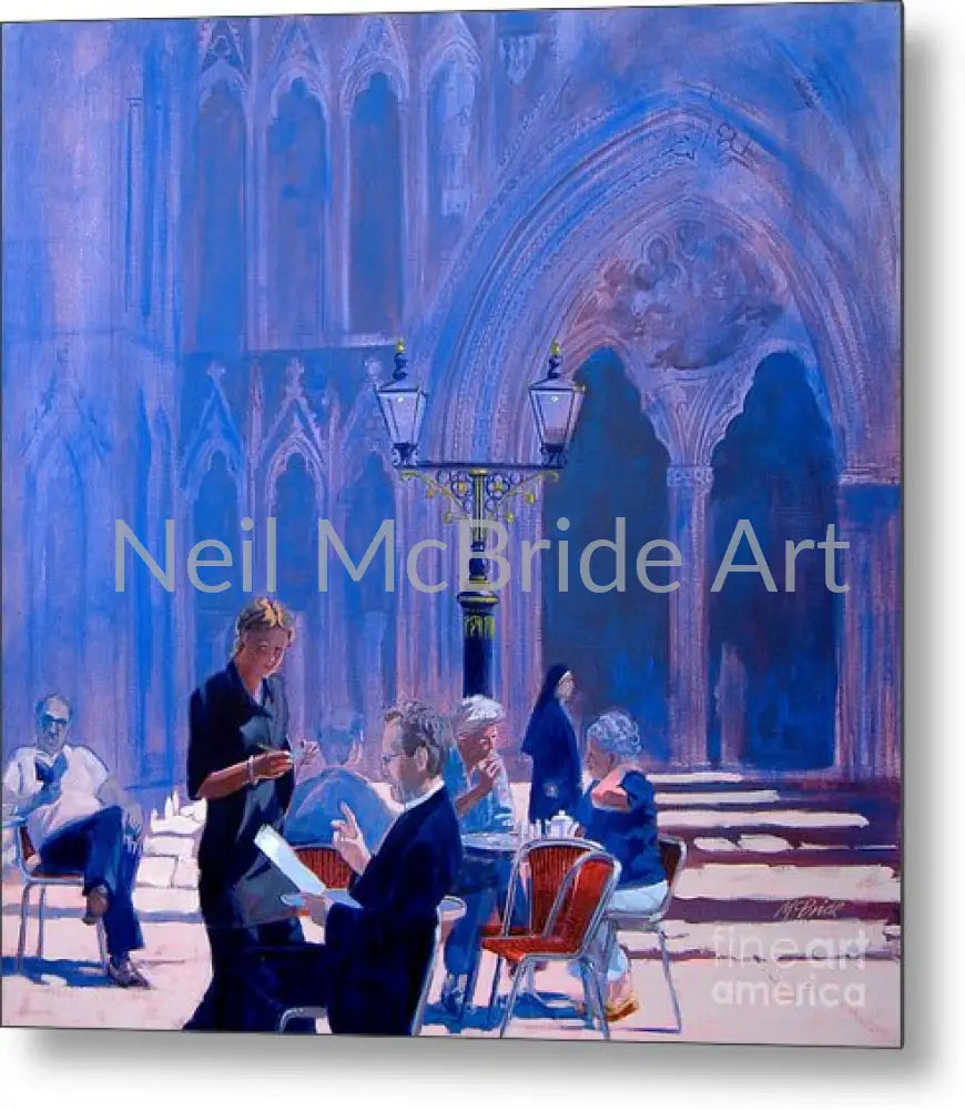 Tea At York Minster Metal Print 14.000’’ x 13.875’’ Metal Print