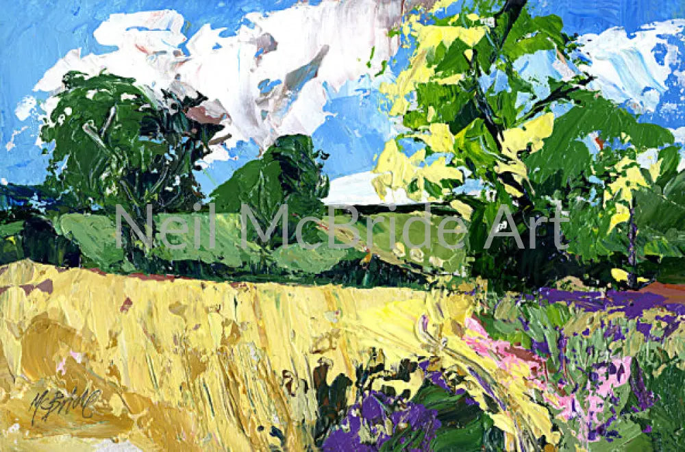 An expressive original painting of Whinny Bank near Coxwold in North Yorkshire, England © Neil Mcbride 2019