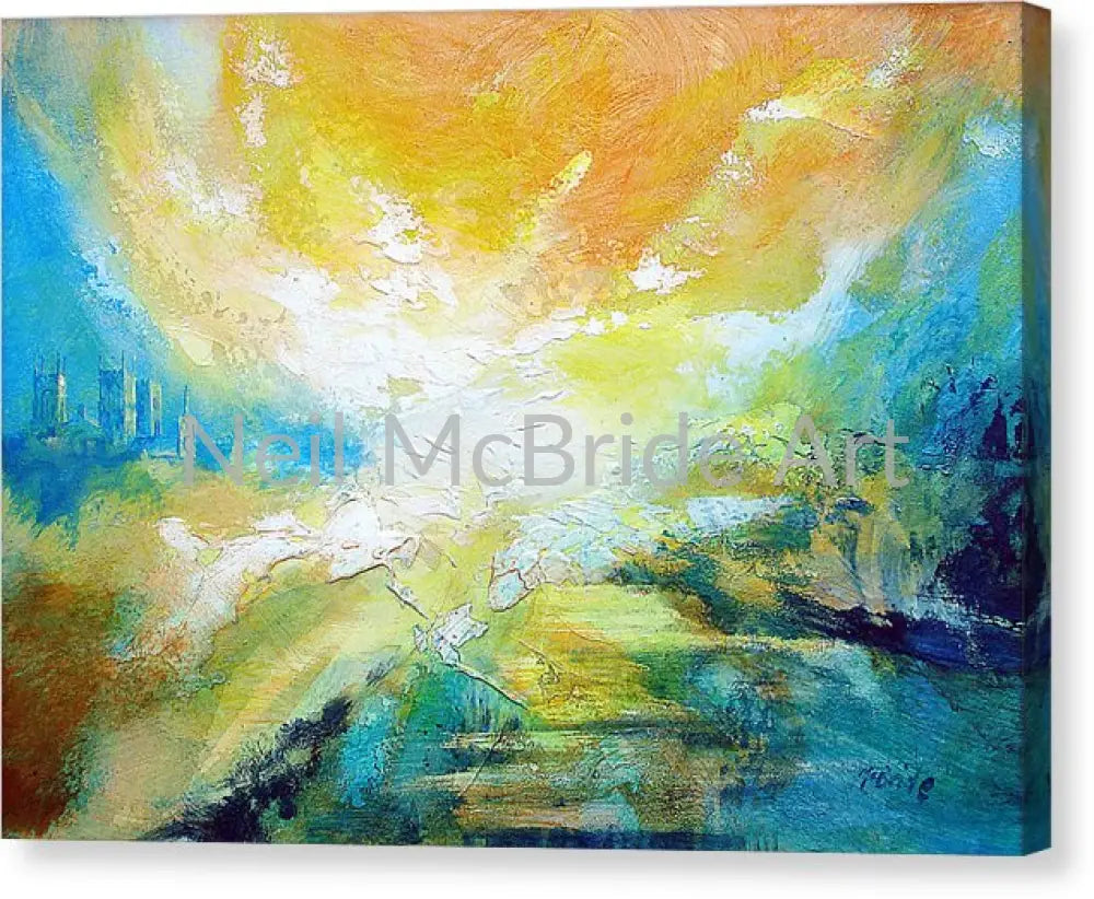 Expressive landscape painting reproduced on an art canvas print © Neil McBride 2019