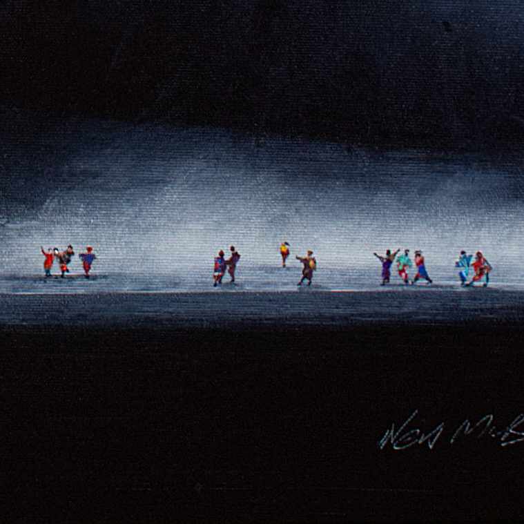 Detail of the tiny group of people in the bottom right corner on the lakeside of Black Lake. © Neil McBride 2023