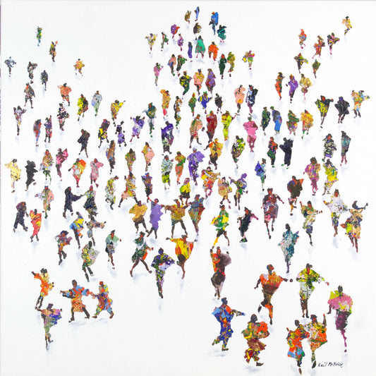 Celebrating Tradition — original crowd painting by Neil McBride