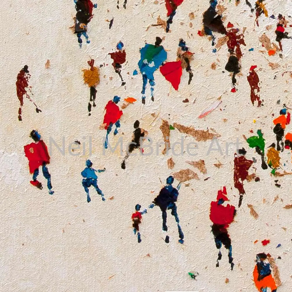 After The Rally, canvas print detail showing the spontaneous style of this lively crowd artwork.