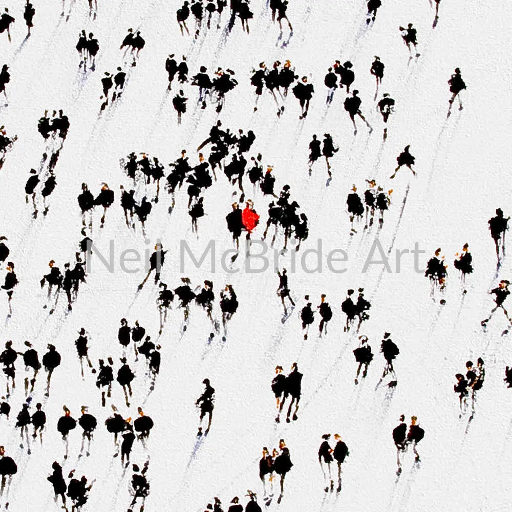 Detail of crowd art titled Alone In A Crowd  by Neil McBride