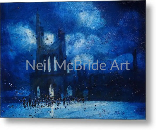 Byland Abbey gathering captured on stylish metal art prints by Neil McBride