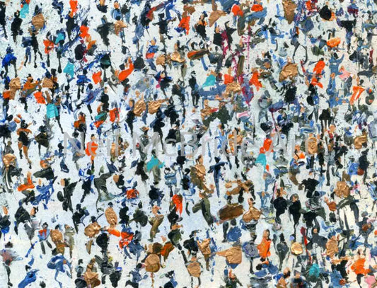 Crowds art on board titled Copper Mined © Neil McBride 2020