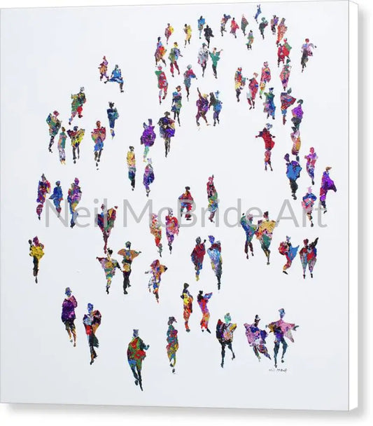 A Costume Drama crowd artfully contained on canvas prints from the studio of Neil McBride