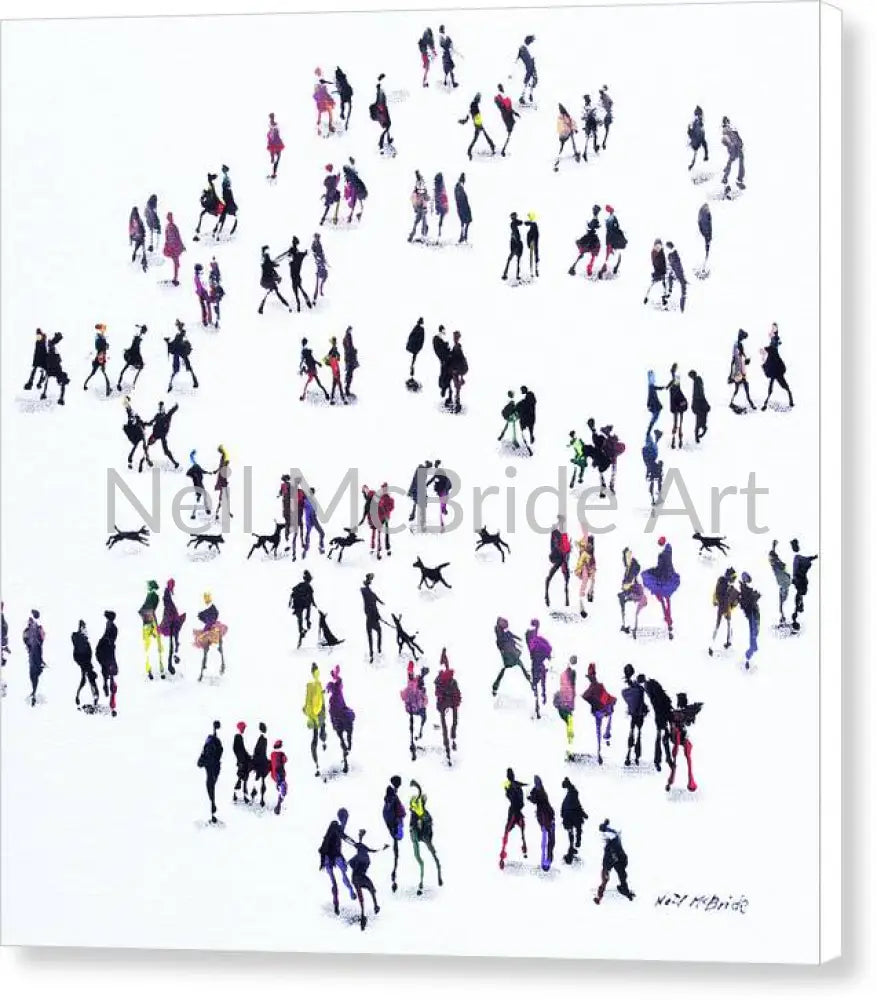 dog Meet is a fun packed crowd of dogs and their people captured on canvas prints ready to hang. © Neil McBride 2025