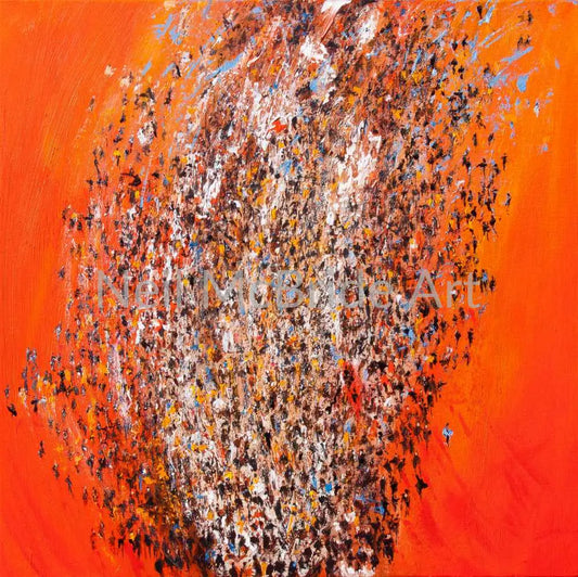 Emotive crowds art on canvas titled Emotive Reaction © Neil McBride 2020