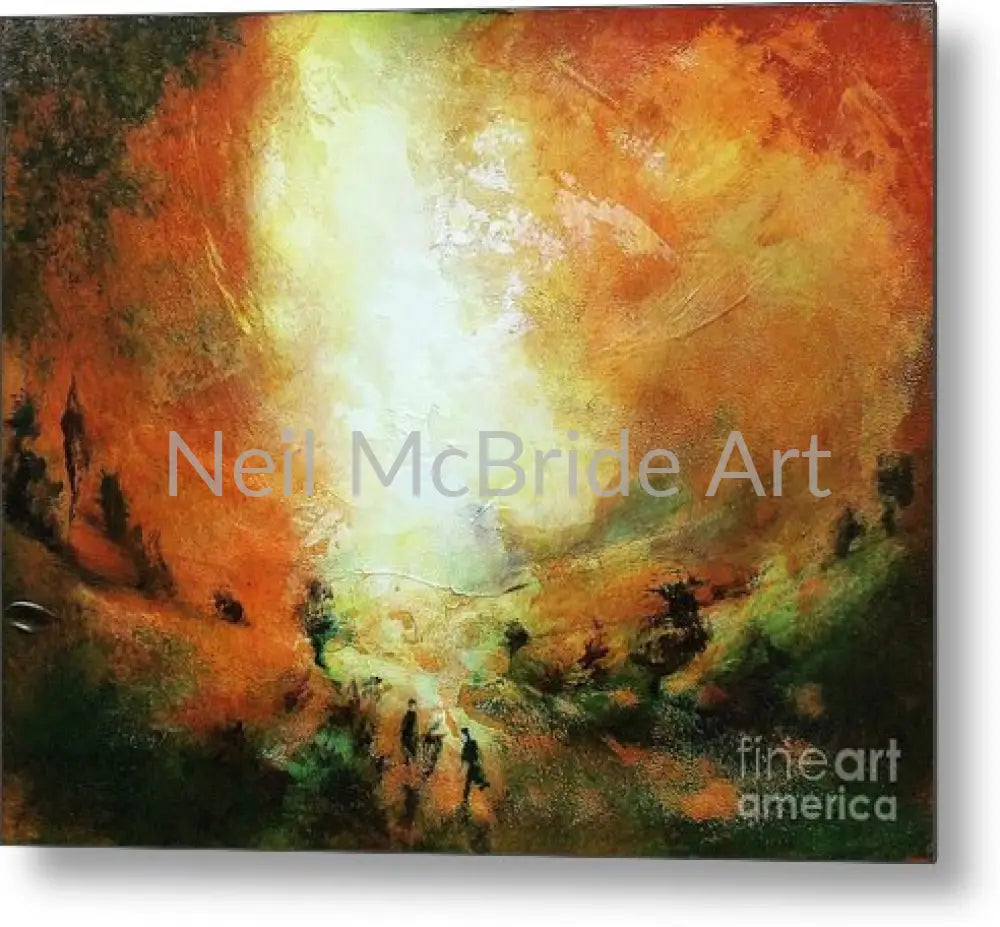 A hot coloured landscape art print on metal. © Neil McBride 2023