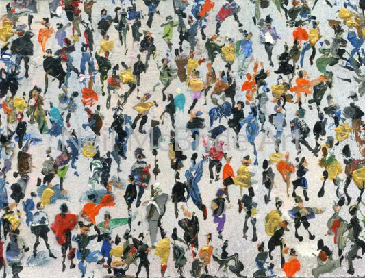 Small painting of Crowds titled Gold Mined © Neil McBride 2019