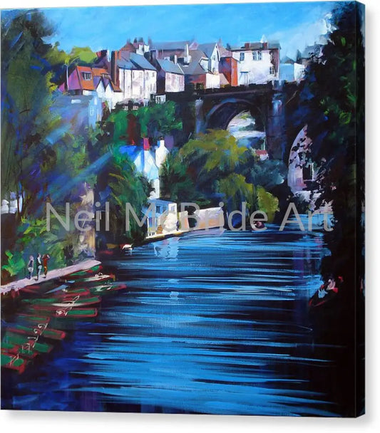 Knaresborough Viaduct Canvas Print 16.000’’ x 16.000’’ / Mirrored / Glossy Canvas Print