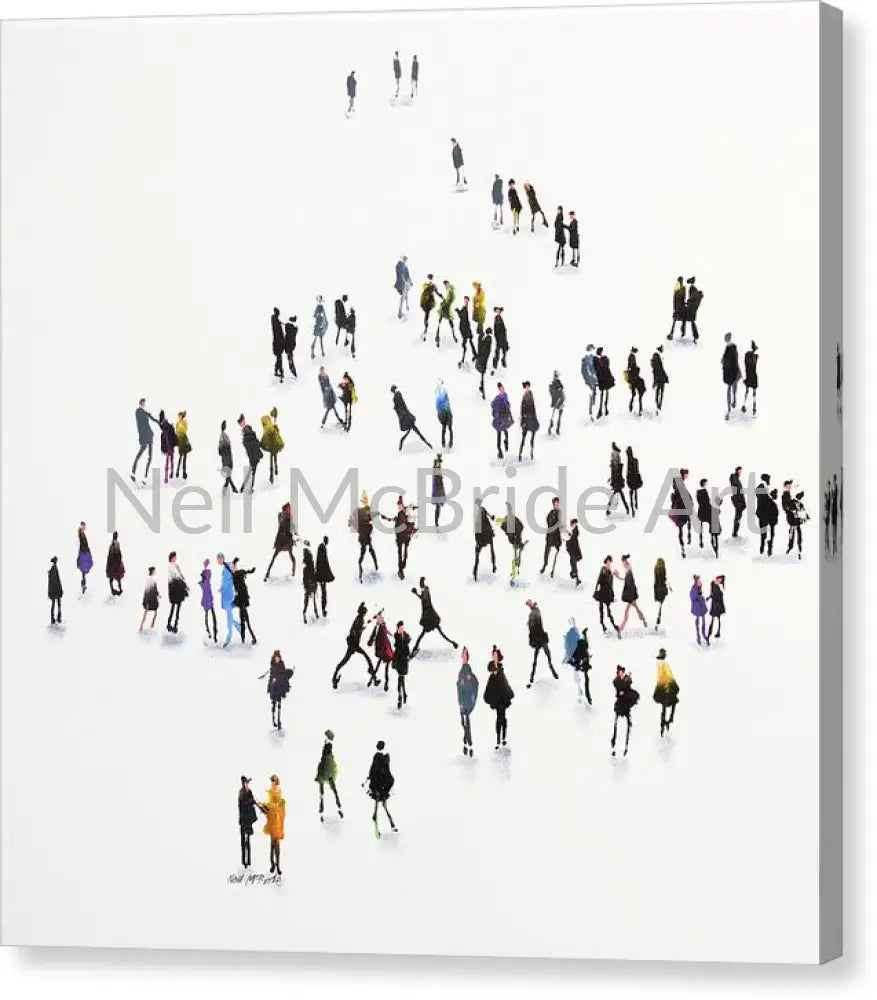 Colourful Crowd of people art on a white canvas background © Neil McBride 2025