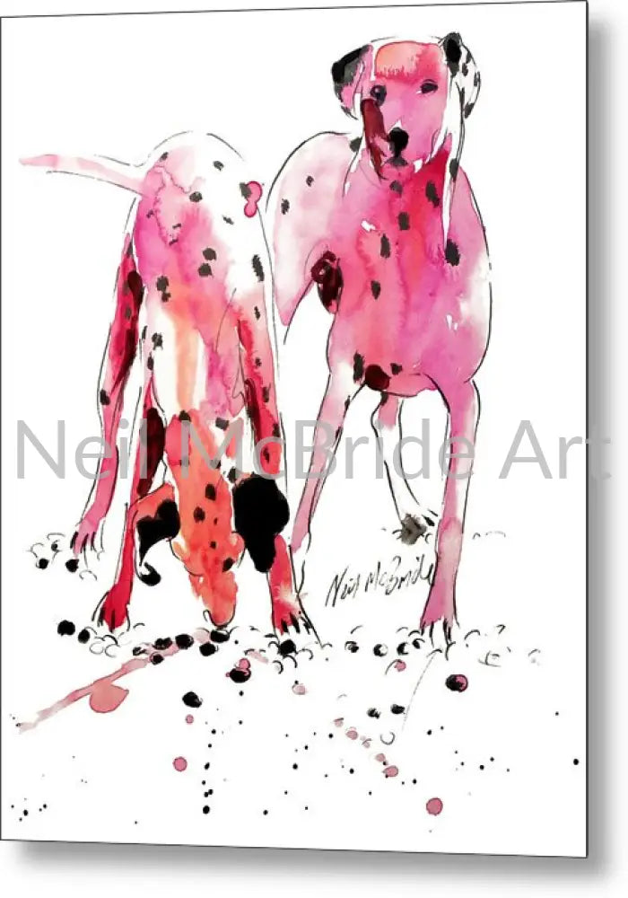 Pink Dalmations - Metal Print 6.500’’ x 8.000’’ Metal Print