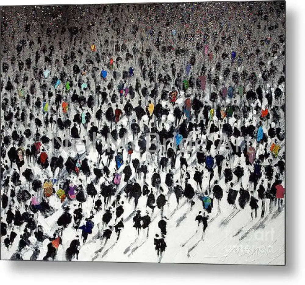 Rush Hour crowd of commuters on a metal print for a long lasting retirement gift © Neil McBride 2019