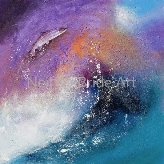 Salmon Leap Art Prints on paper 10.000’’ x 10.000’’ / Metallic Paper Art Print