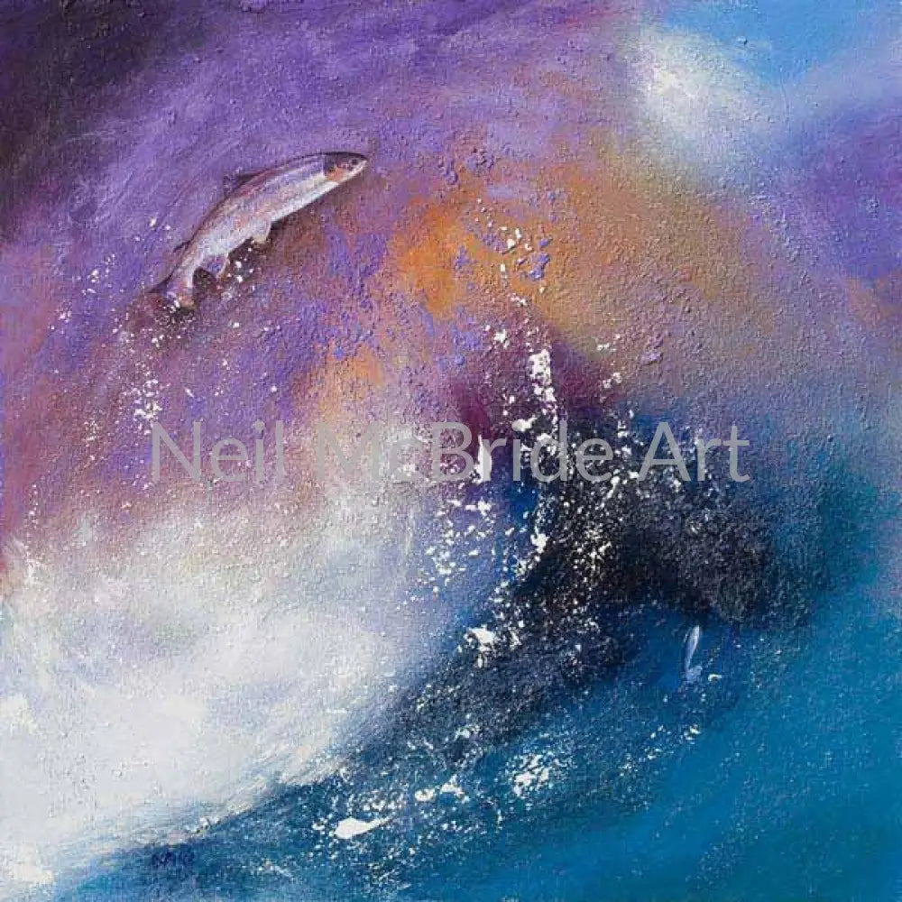 Salmon Leap - Original acrylic painting - © Neil McBride 2018