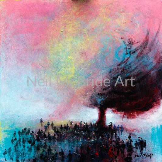 Under the Devil Tree - original painting on board by Neil McBride Art