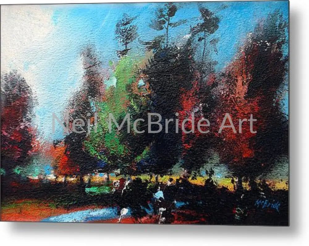 Walk in the Park expressive landscape art on Metal Prints © Neil McBride 2019