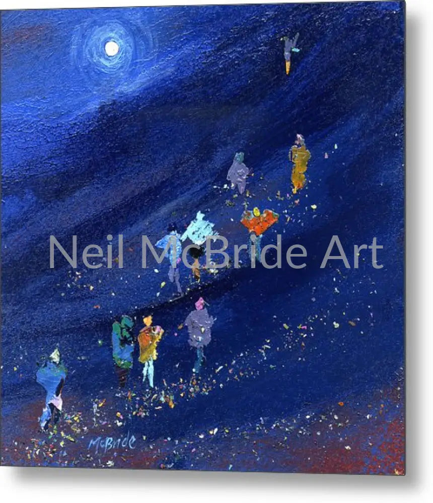 Walking The Three Peaks Metal Prints 14.000’’ x 14.000’’ Metal Print