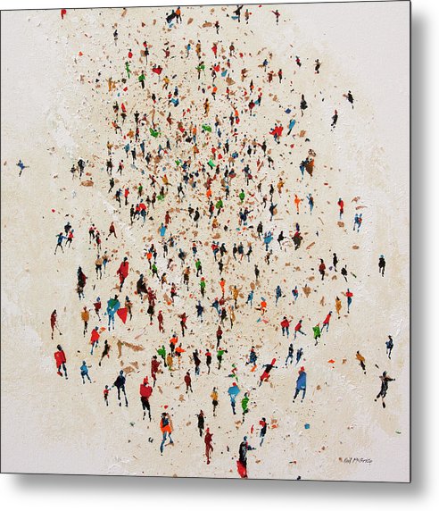 After The Rally, crowd artwork reproduced on a Metal Print 