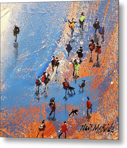 Beach Gold is a brightly coloured square shaped wall art print on metal which is ideal for displaying in your kitchen or bathroom. © Neil McBride 2023