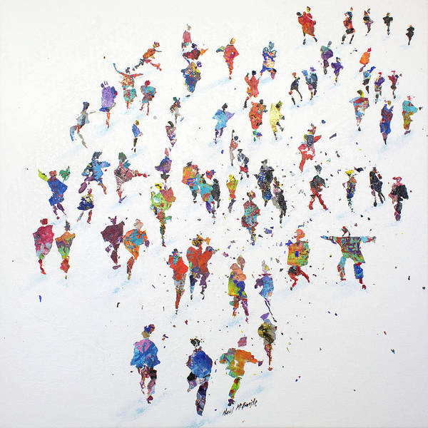 Breezing through life through art by crowd artist Neil McBride.