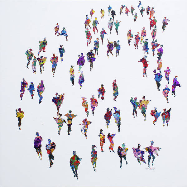 A crowd of people in a Costume Drama reproduced as art prints on paper from the studio of Neil McBride