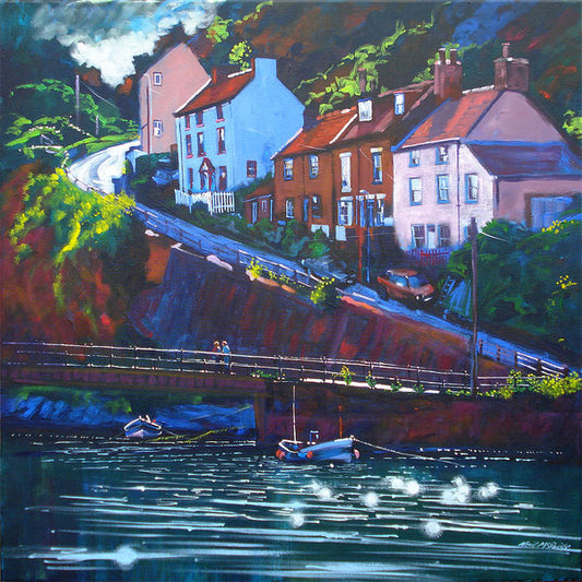 Cowbar cottages seen from across the river in Staithes captured on a richly coloured Art Print by Neil McBride © Neil McBride 2022