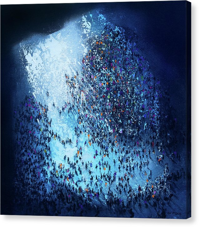 Artwork of a Crowd of people piling out of a concert