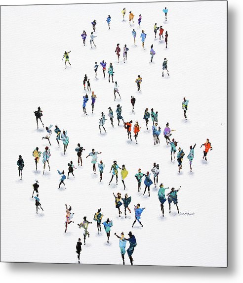 Dancing inspired art print on metal full of dancers making cool dance moves.