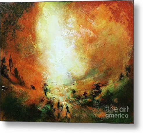 A hot coloured landscape art print on metal. © Neil McBride 2023