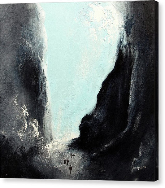 Large Canvas art Print of a gorge with a small group of people in the foreground. © Neil McBride 2025